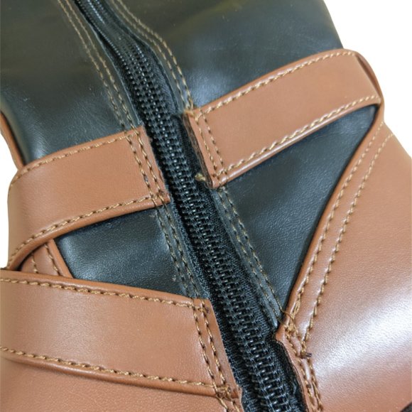 Women's Circus by Sam Edelman Parker Riding Boot in Black & Saddle Brown - 8.5 - Picture 12 of 16